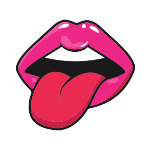 Simple Tongue Out Draw Free Vector download