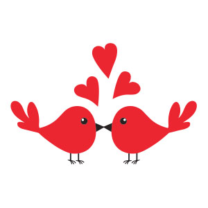 Birds Kissing on Valentine's Day Free Vector download