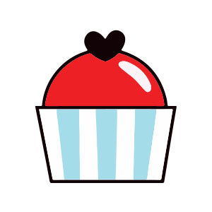 Love Cupcake Icon Valentine's Day Free Vector download