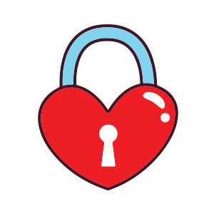 Love Padlock Icon Valentine's Day Free Vector download
